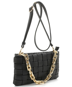 Fashion Woven Crossbody Bag KNS-2774 BLACK